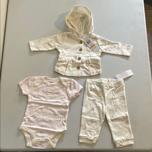 Calvin Klein Cream and Pink Baby Set